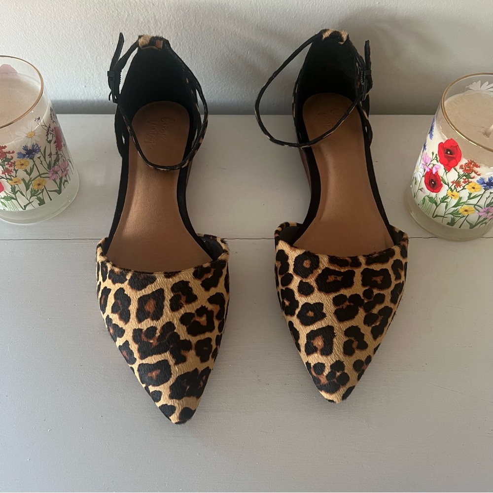 Crown Vintage Brown and Black Leopard Print Flats